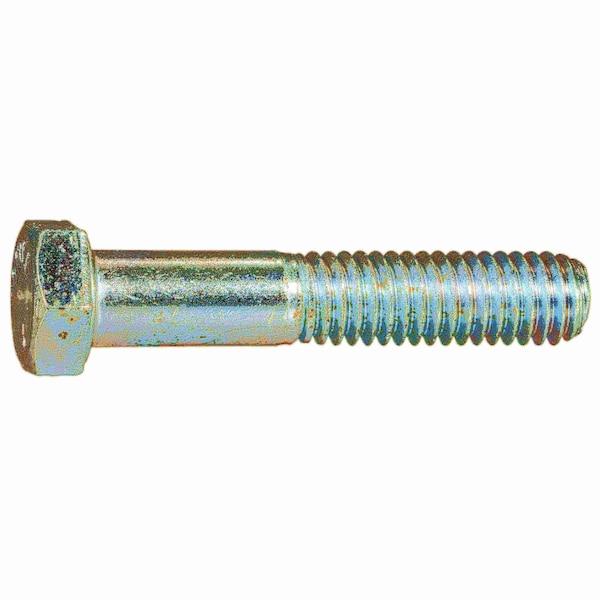 Grade 5, 3/8"-16 Hex Head Cap Screw, Zinc Plated Steel, 2 in L, 100 PK
